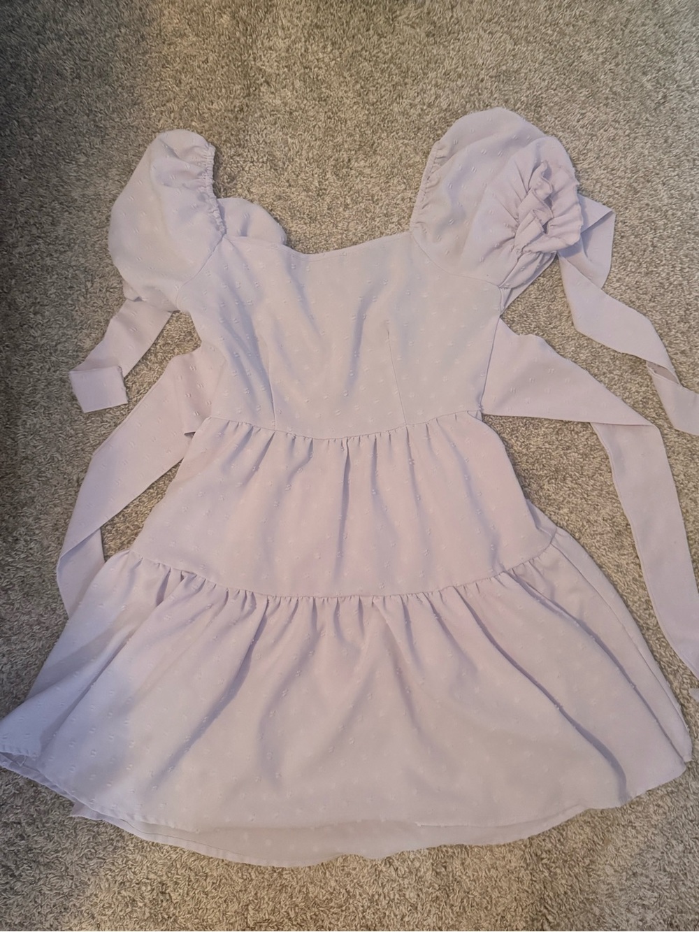 Women’s ' Lavender Puff-Sleeve Tiered Dress